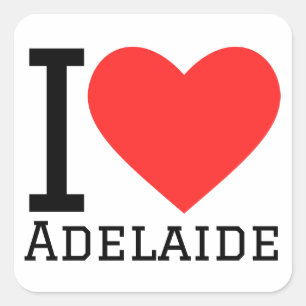 I Liebe Adelaide Quadratischer Aufkleber