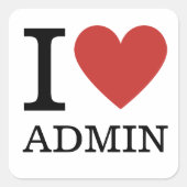 I ❤️ Liebe Admin - Admin-Deprateur STICKER (Vorderseite)