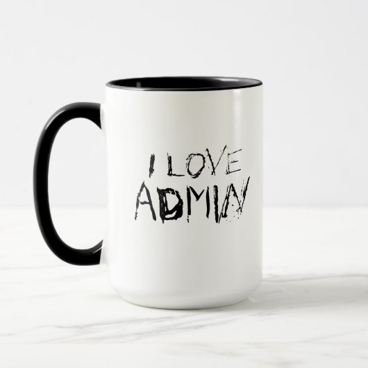 I Liebe Admin - städtische, edle Büroarbeit Tasse (Links)