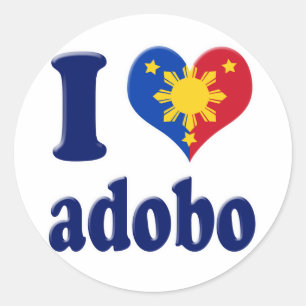 I Liebe Adobong Pinoy Runder Aufkleber