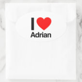 i Liebe adrian Ovaler Aufkleber (Tasche)