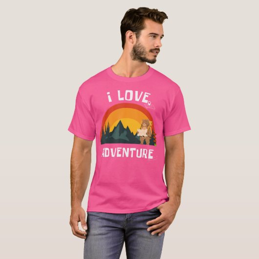 I Liebe Adventure Bear Explorer - Backpacker Hikin T-Shirt (Vorne ganz)