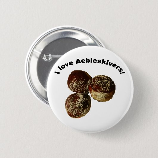 I Liebe Aebleskivers! Button (Vorne & Hinten)