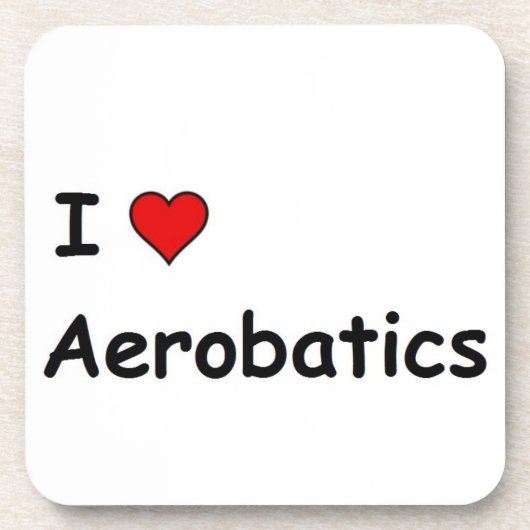 I Liebe Aerobatik Getränkeuntersetzer (Vorderseite)