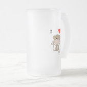 I Liebe-Affen Mattglas Bierglas (VorderseiteRechts)