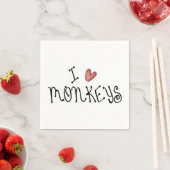 I Liebe Affen Papier Napkins Serviette (Beispiel)