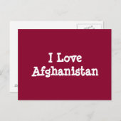I Liebe Afghanistan Postkarte (Vorne/Hinten)