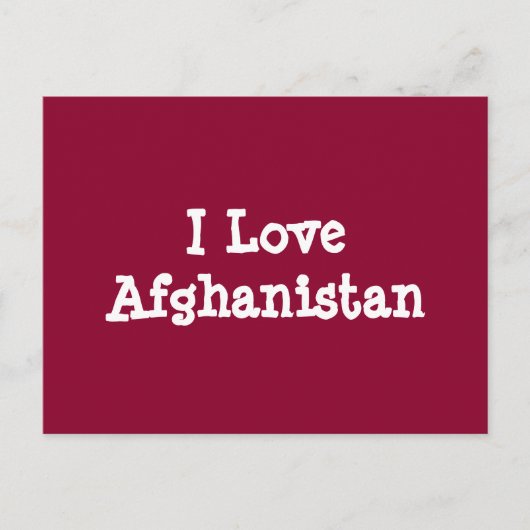 I Liebe Afghanistan Postkarte (Vorderseite)