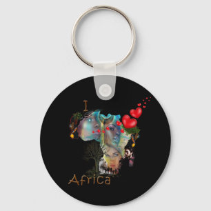I Liebe Africa Classic Round Sticker Schlüsselanhänger