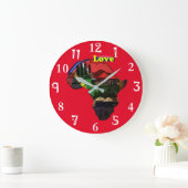 I Liebe Africa Kenya My Zuhause Print Design Große Wanduhr (Zuhause)