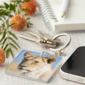 I Liebe Africa Portrait of a lioness Foto Schlüsselanhänger (Vorderseite rechts)