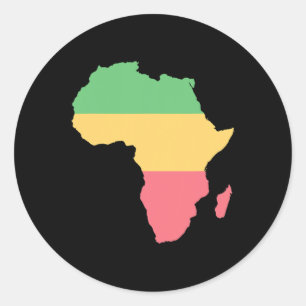 I Liebe Africa Rosta Colored Continent Runder Aufkleber