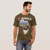 I Liebe Africa Wildlife Map Elephant Tug of War T-Shirt (Vorne ganz)