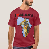 I Liebe Africa Wildlife Map Giraffe Cuddles T - Sh T-Shirt (Vorderseite)