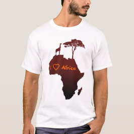 I Liebe Afrika | Afrikanische Safari-Karte T-Shirt