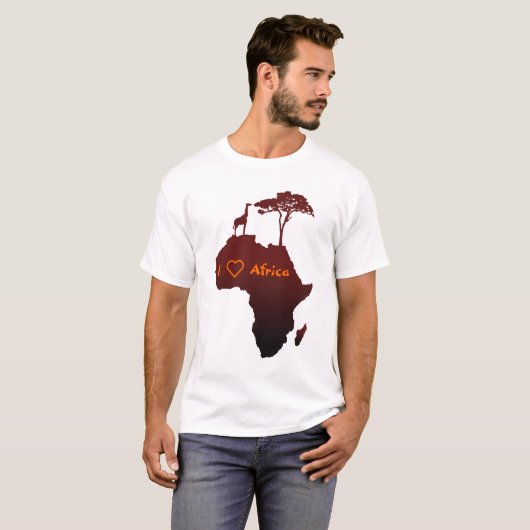 I Liebe Afrika | Afrikanische Safari-Karte T-Shirt (Vorne ganz)