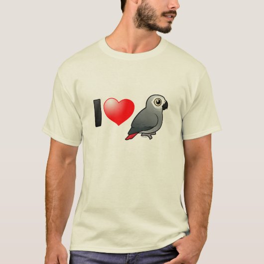 I Liebe-Afrika-Grau T-Shirt (Vorderseite)