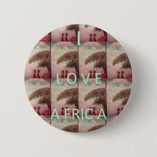I Liebe Afrika - Kulturlandschaftsmuster Button (Vorderseite)