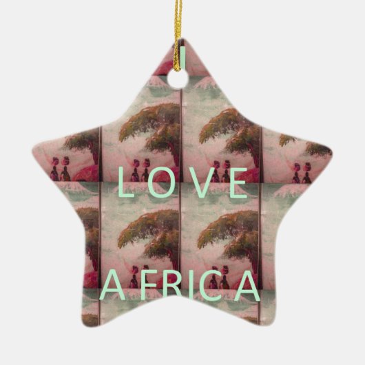 I Liebe Afrika - Kulturlandschaftsmuster Keramik Ornament (Vorne)