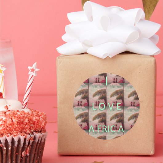 I Liebe Afrika - Kulturlandschaftsmuster Runder Aufkleber (Party)