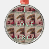 I Liebe Afrika - Kulturlandschaftsmuster Silbernes Ornament (Vorne)