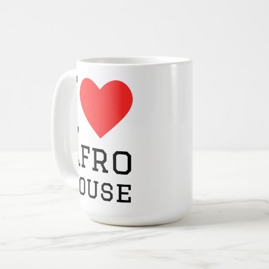 I Liebe Afro House Kaffeetasse (Vorderseite Links)