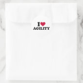 I LIEBE AGILITY RUNDER AUFKLEBER (Tasche)