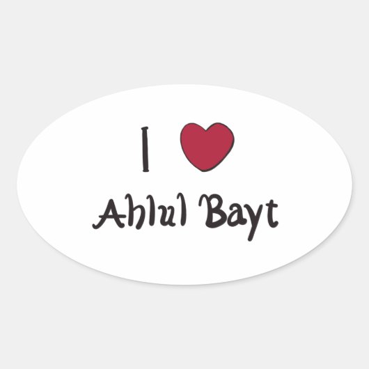 I Liebe Ahlul Bayt Ovaler Aufkleber (Vorderseite)