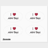 I Liebe Ahlul Bayt Ovaler Aufkleber (Blatt)