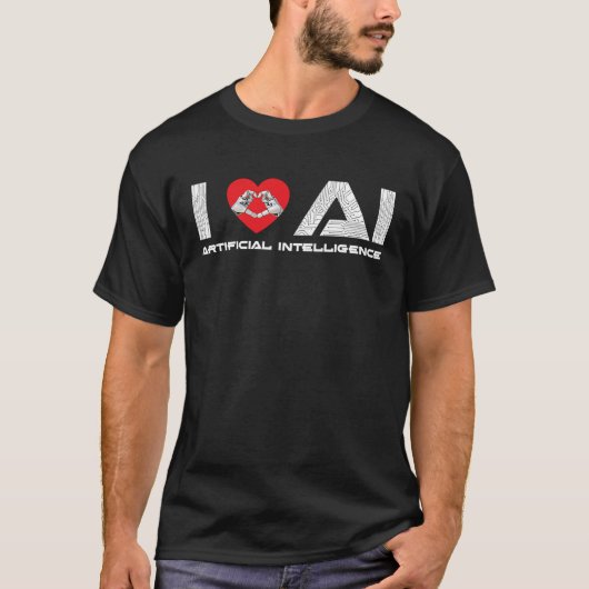 I Liebe AI Artificial Intelligence Tech Science Pr T-Shirt (Vorderseite)