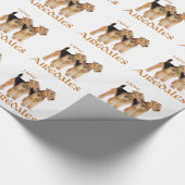 I Liebe Airedales Geschenkpapier (Ecke)