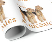 I Liebe Airedales Geschenkpapier (Rolleneckpunkt)