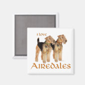 I Liebe Airedales Magnet (Vorderseite/Rückseite)