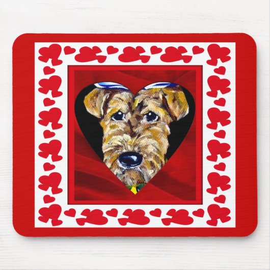 I Liebe Airedales Mousepad (Vorne)