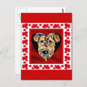 I Liebe Airedales Postkarte (Vorne/Hinten)
