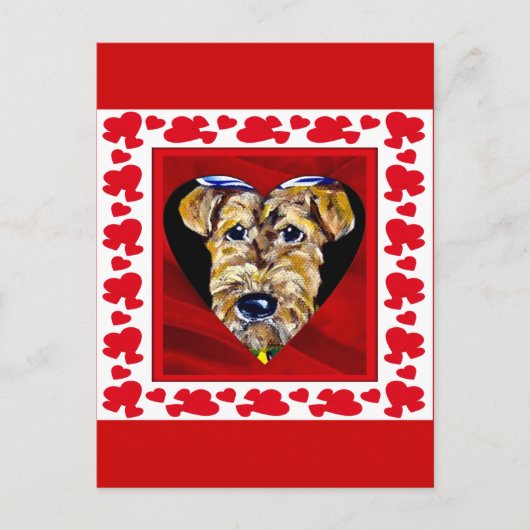 I Liebe Airedales Postkarte (Vorderseite)