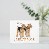 I Liebe Airedales Postkarte (Stehend Vorderseite)