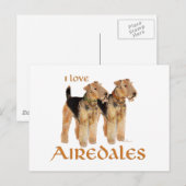 I Liebe Airedales Postkarte (Vorne/Hinten)