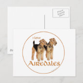 I Liebe Airedales Postkarte (Vorne/Hinten)