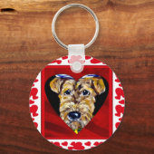 I Liebe Airedales Schlüsselanhänger (Vorderseite)
