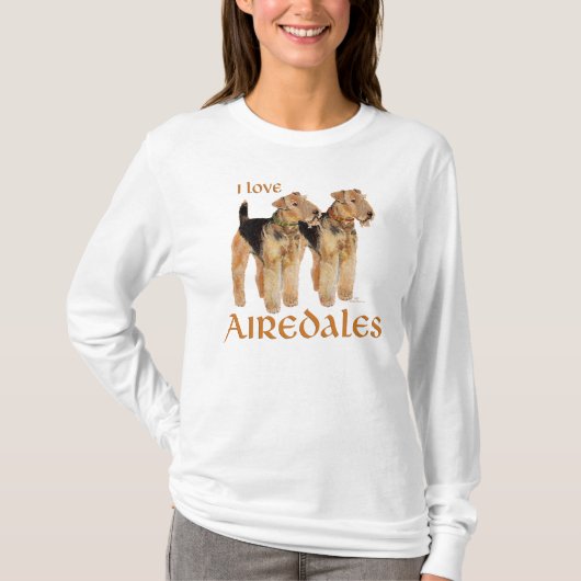 I Liebe Airedales T-Shirt (Vorderseite)