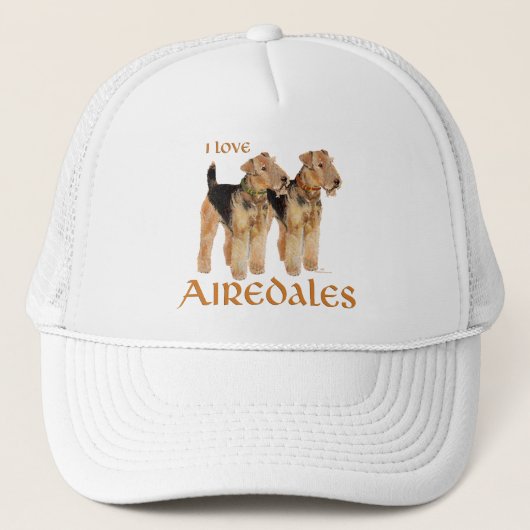 I Liebe Airedales Truckerkappe (Vorderseite)
