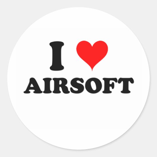 I Liebe Airsoft Runder Aufkleber (Vorderseite)
