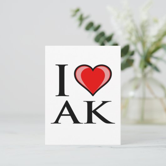 I Liebe AK - I Liebe Alaska Postkarte (Stehend Vorderseite)