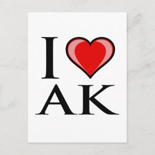 I Liebe AK - I Liebe Alaska Postkarte