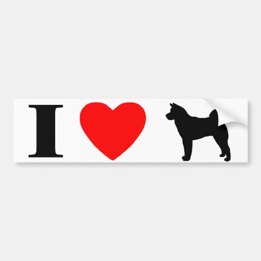 I Liebe Akitas Autoaufkleber (Vorne)