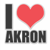 I Liebe Akron Aufkleber (Vorderseite)