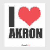 I Liebe Akron Aufkleber (Blatt)