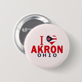 I Liebe Akron, Ohio Button (Vorne & Hinten)