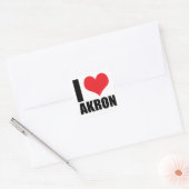 I Liebe Akron Quadratischer Aufkleber (Umschlag)
